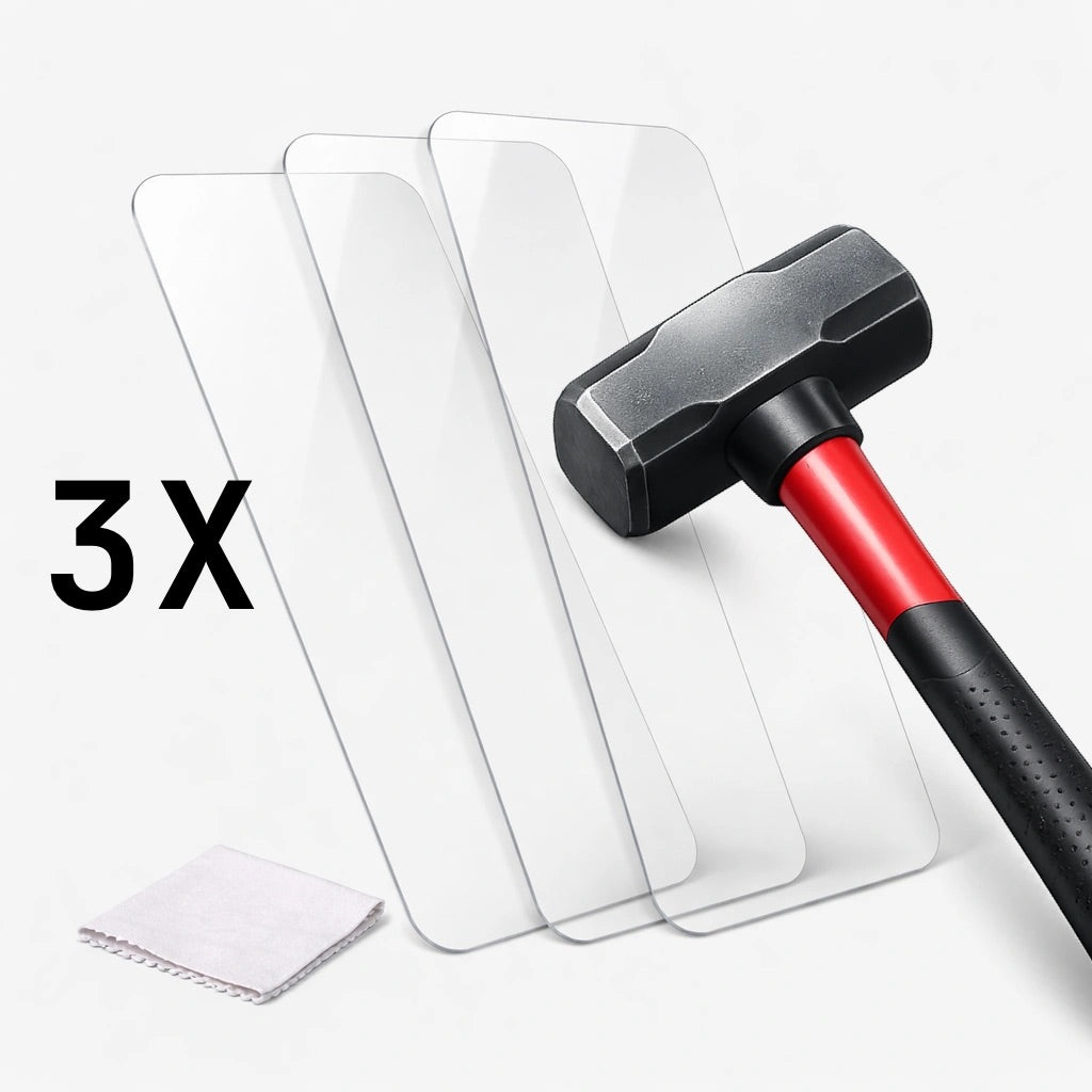Lastu Lastu LEKA -lasinen näytönsuoja iPhone 17 Pro:lle, Galaxy S26:lle ja OnePlus 15:lle, suojakotelot, puhdistusliina ja asennustyökalu, 3X.