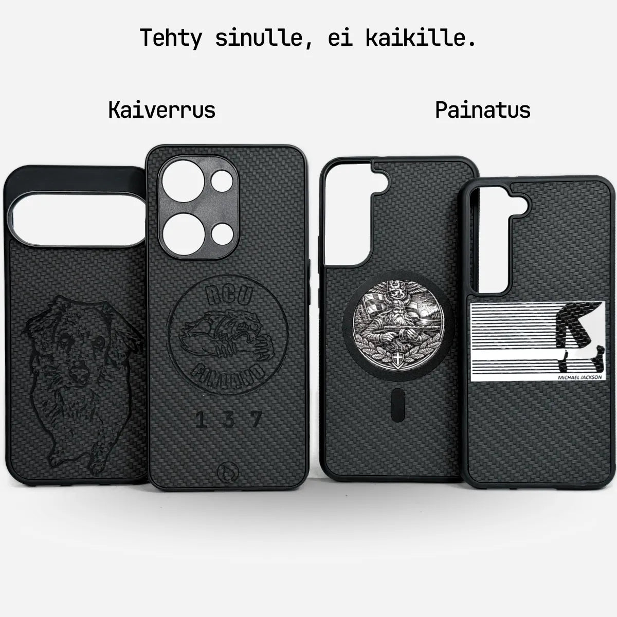 Lastu Lastu KARB -suojakuoret hiilikuitupinnalla iPhone 17 Pro-, Samsung Galaxy S26- ja OnePlus 15 -malleille.