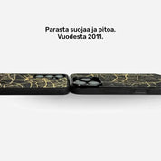 Lastu KARTTA karttakuoret mattamustasta Hiilikoivusta iPhone-puhelimille, puinen puhelimen kuori, kännykän kotelo, MagSafe-kuoret.
