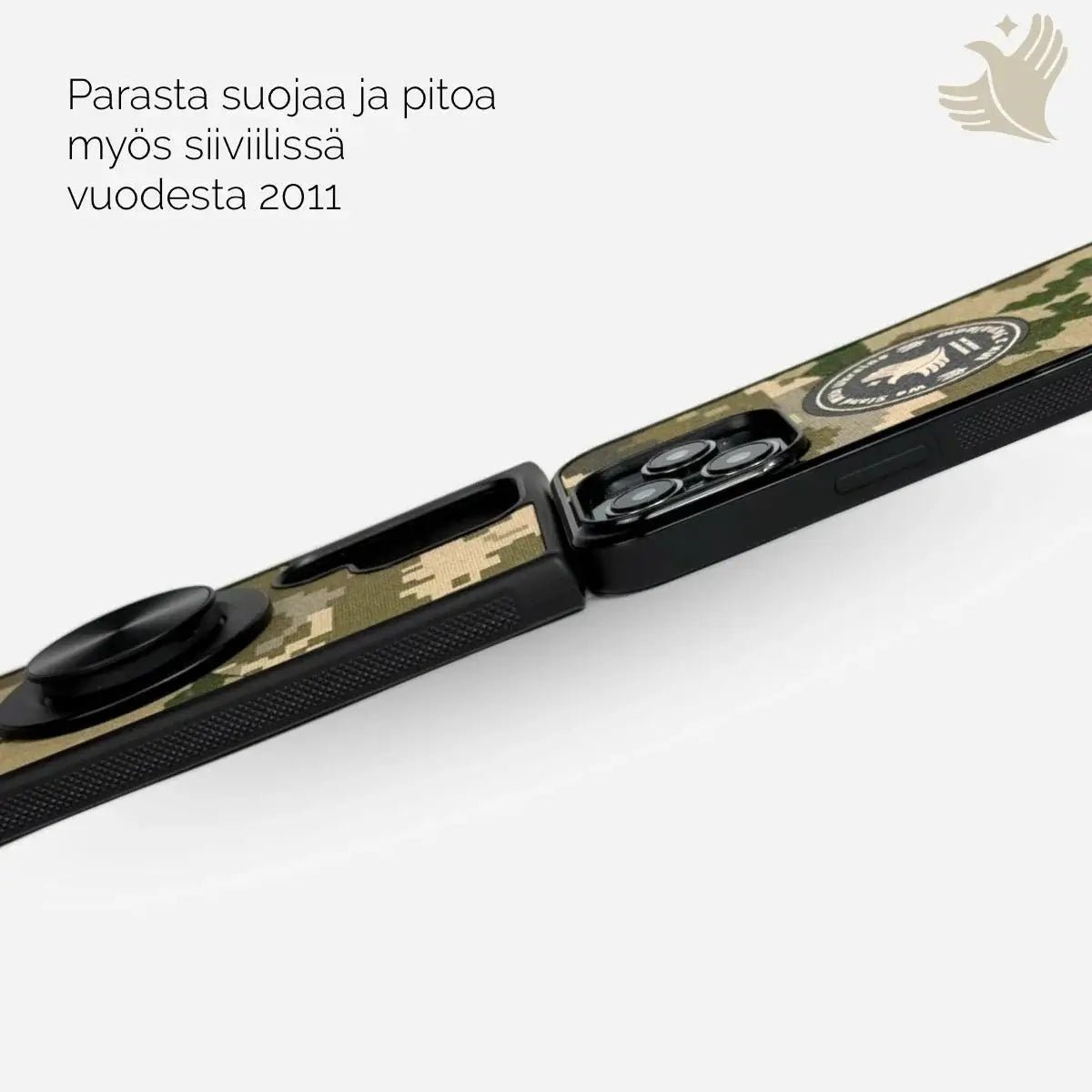 Puhelimen kuoret, Lastu kuoret, MagSafe kuoret, Kuoret omalla kuvalla, kotelot, suojakuoret - Ukrainan ja Suomen sotilaskamolla varustettu puhelimen suojakotelo, Lastu Military Collection