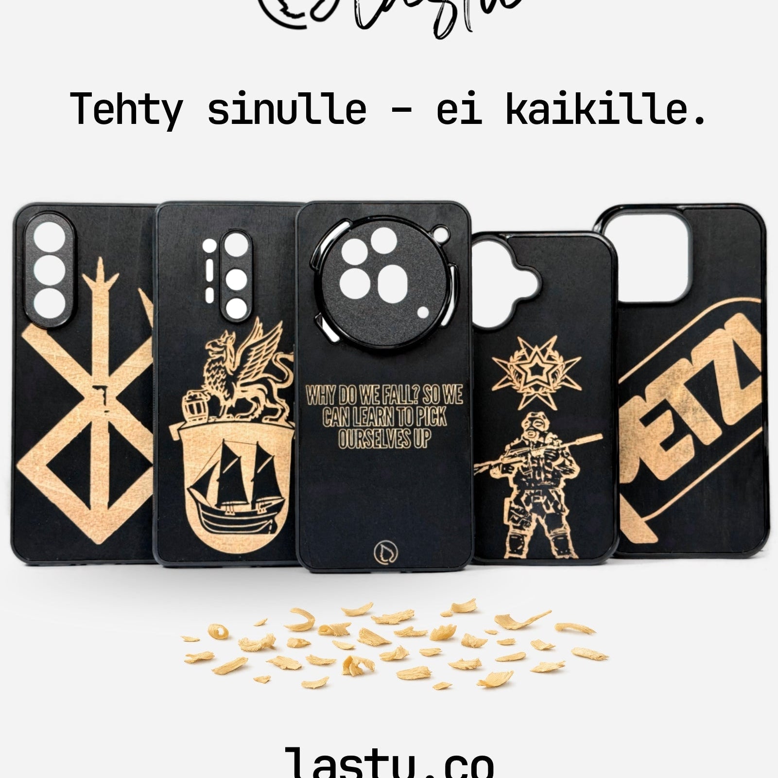 Puhelimen kuoret logolla: yritykselle, bändille tai seuralle