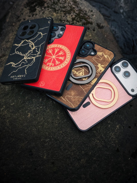 Kotimaiset 
puhelimen kuoret 
aidoista materiaaleista