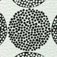 RATIA design pattern featuring a series of black dotted circles on a textured white background.