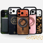 Lastu iPhone kuoret – puu, M05-kangas ja KARB-hiilikuitu eri materiaaleissa, MagSafe-yhteensopiva, personoitava