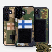 Lastu maastokuvioiset taktiset puhelimen kuoret Velcro-tarrapinnalla eri malleille kuten iPhone ja Samsung