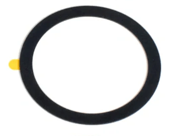 Lastu  Lastu MagSafe -lisäosa nahkaa, musta rengas ja keltainen lenkki iPhone 17 Pro -suojakuoret puhelimeen