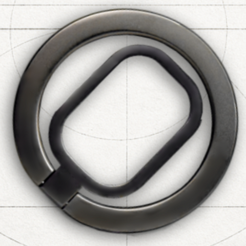 KRIP 2.0 MagSafe sormipidike ja teline – musta metallinen rengas, pöytäkäyttö