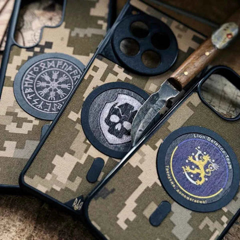 ROKKA Ukrainan maastokuvio MM14 puhelimen kuoret – aito kangas, MagSafe, Lastu