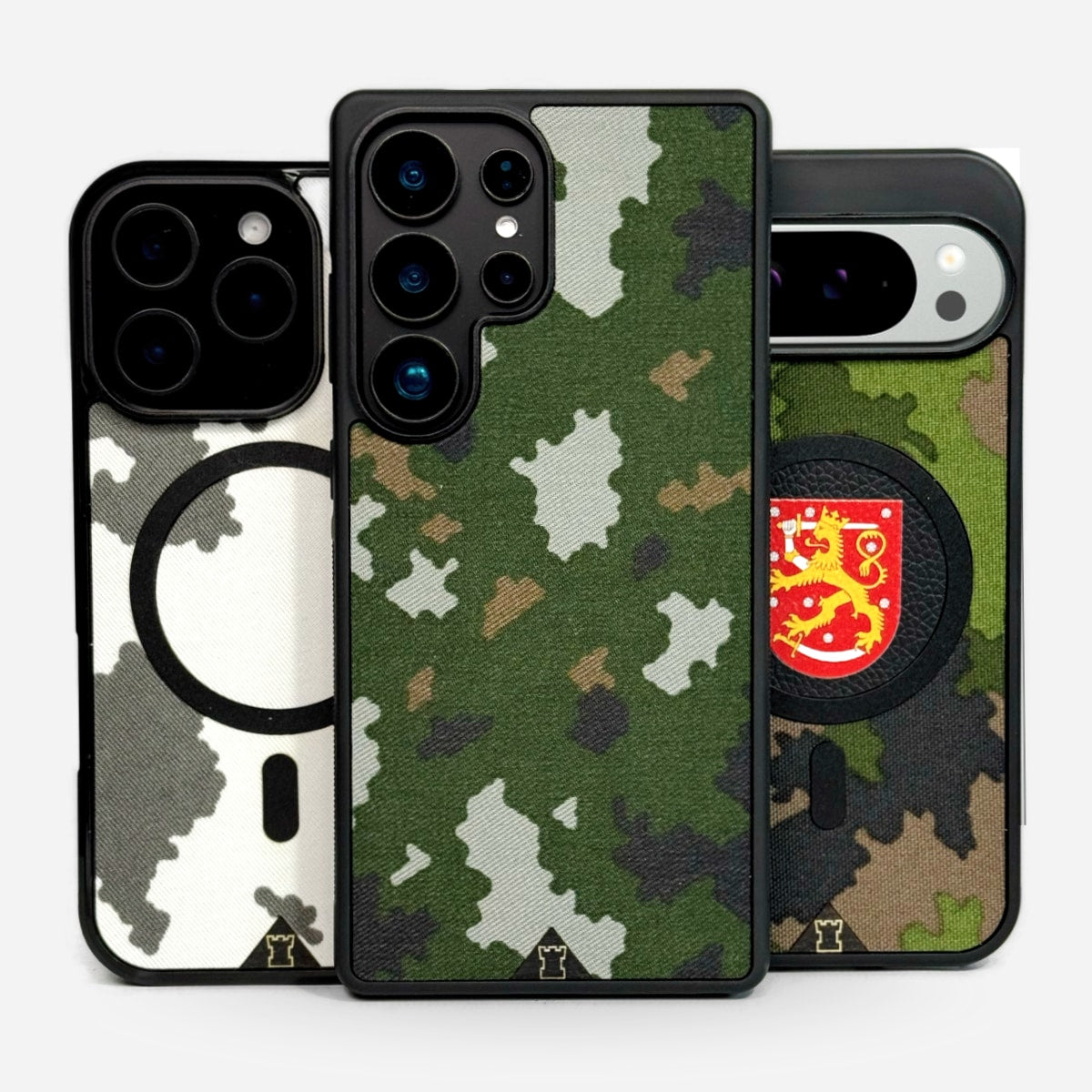 Puhelimen kuoret, Lastu kuoret, MagSafe kuoret, Kuoret omalla kuvalla, kotelot, suojakuoret - Taktinen sotilaskuvioinen suojakotelo iPhone ja Samsung puhelimille M05, Flecktarn ja M90 kuoseilla - Lastu Military Collection