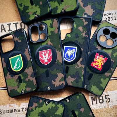 Lastu  Lastu ROKKA M05 -puhelimen pahviset suojakotelot iPhone 17 Prolle ja Galaxy S26:lle: mukautettu logo ja Borders-tyylinen reuna