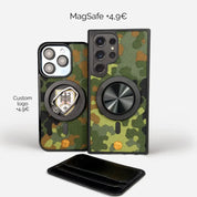 Lastu FLECKTARN puhelimen kuoret aidosta Bundeswehr-maastokankaasta iPhone ja Samsung kännykän kotelo omalla logolla