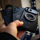 HIILI MagSafe-yhteensopivat mustat puiset kuoret – iPhone 17 Pro Max, Lastu