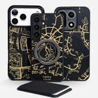 KARTTA puhelimen kuoret omalla kartalla – MagSafe-yhteensopiva musta koivu, kaiverrus, Lastu