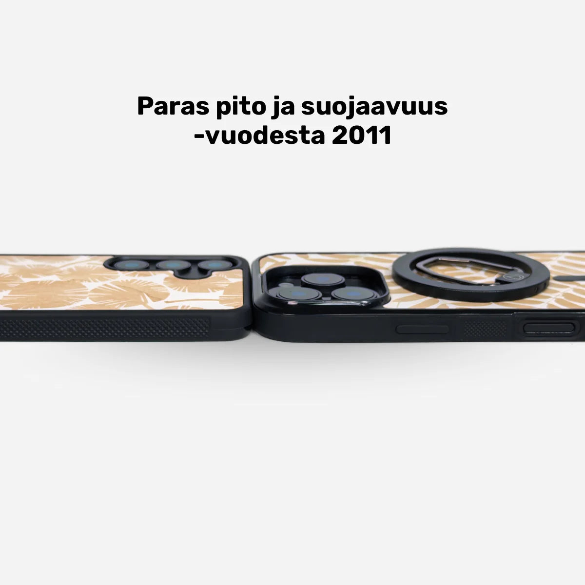 Lastu x RATIA puinen puhelimen kuori iPhonelle, aitoutta koivusta ja suojaukseen paras pito MagSafe-kuoret.