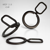 Lastu KRIP 2.0 musta puhelimen sormisormi iPhonelle ja Samsungille helposti kiinnitettäväksi kuoreen