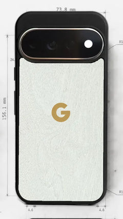 Google-logo – kaiverrus valikoimasta puisessa puhelimen kuoressa
