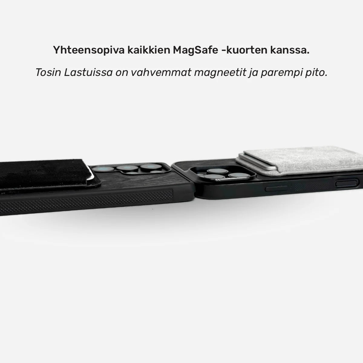MOHKKE MagSafe lompakko iPhonelle mustana ja harmaana, yhteensopiva Lastu kuoret kanssa Lastu AVADA - Best Sellers