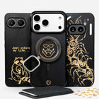 HIILI mustat puiset MagSafe kuoret – kaiverrus tai logo, vahvat magneetit, Lastu