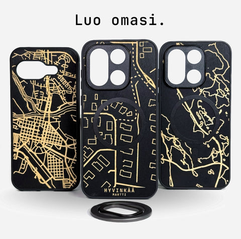 KARTTA Lastu kuoret omalla kartalla – kaiverrettu kotimainen design, MagSafe-valinta