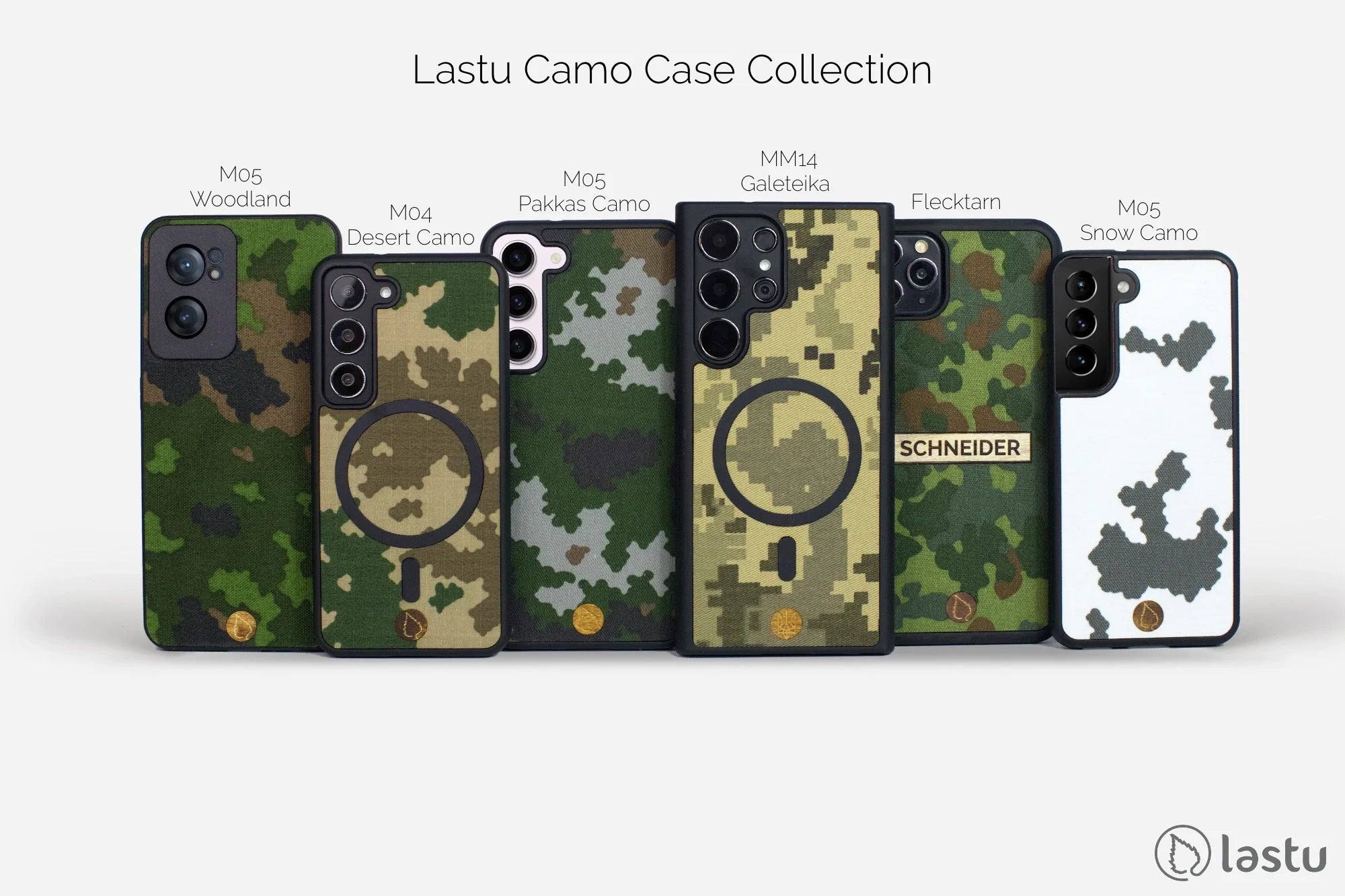 Lastu Aito Ukrainan armeijan MM14 Camo Case -mallisto Samsung Galaxy- ja OnePlus-laitteille.