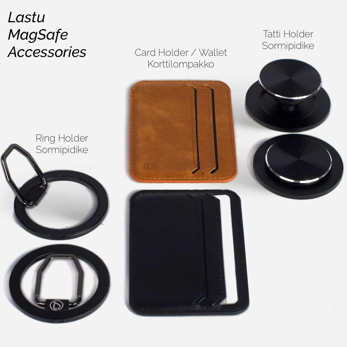Genuine Leather MagSafe Wallet Lastu MagSafe Card Holder