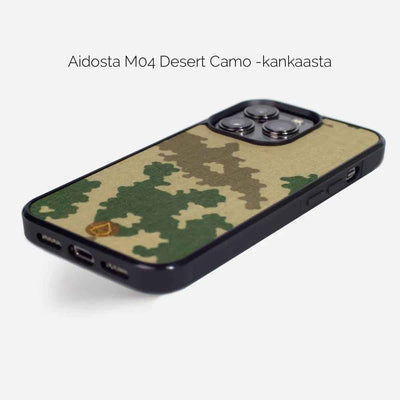 Lastu  Lastu Suomen lippu -puhelimen kuoret aitoa puuta, iPhone 17 Pro, Samsung S26, OnePlus 15, valkoisella pinnalla