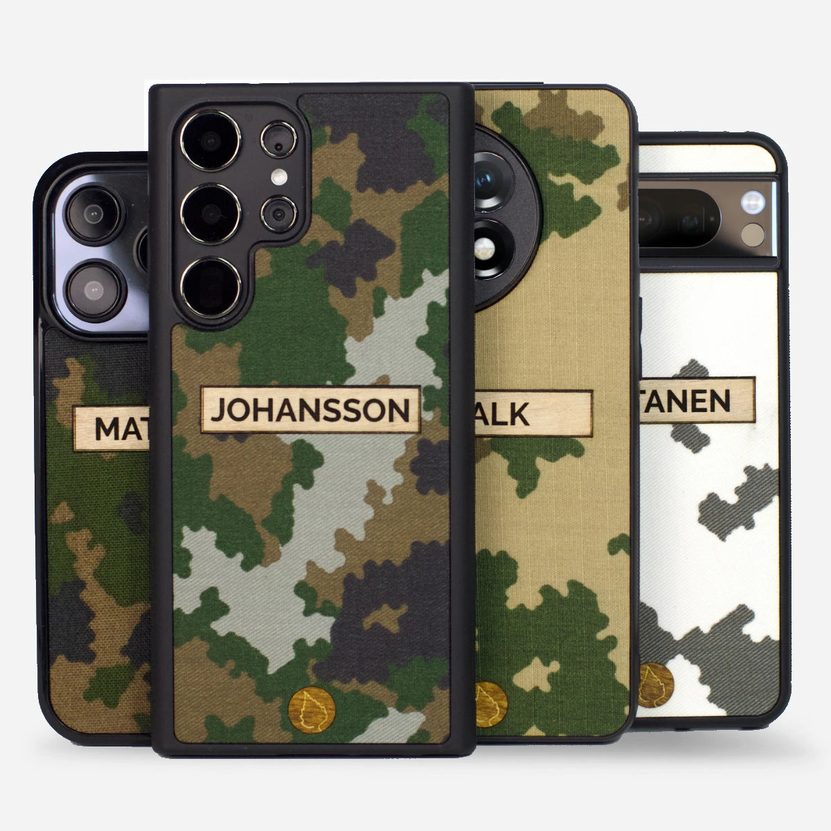 Army Camo Phone Case with Custom Text Label