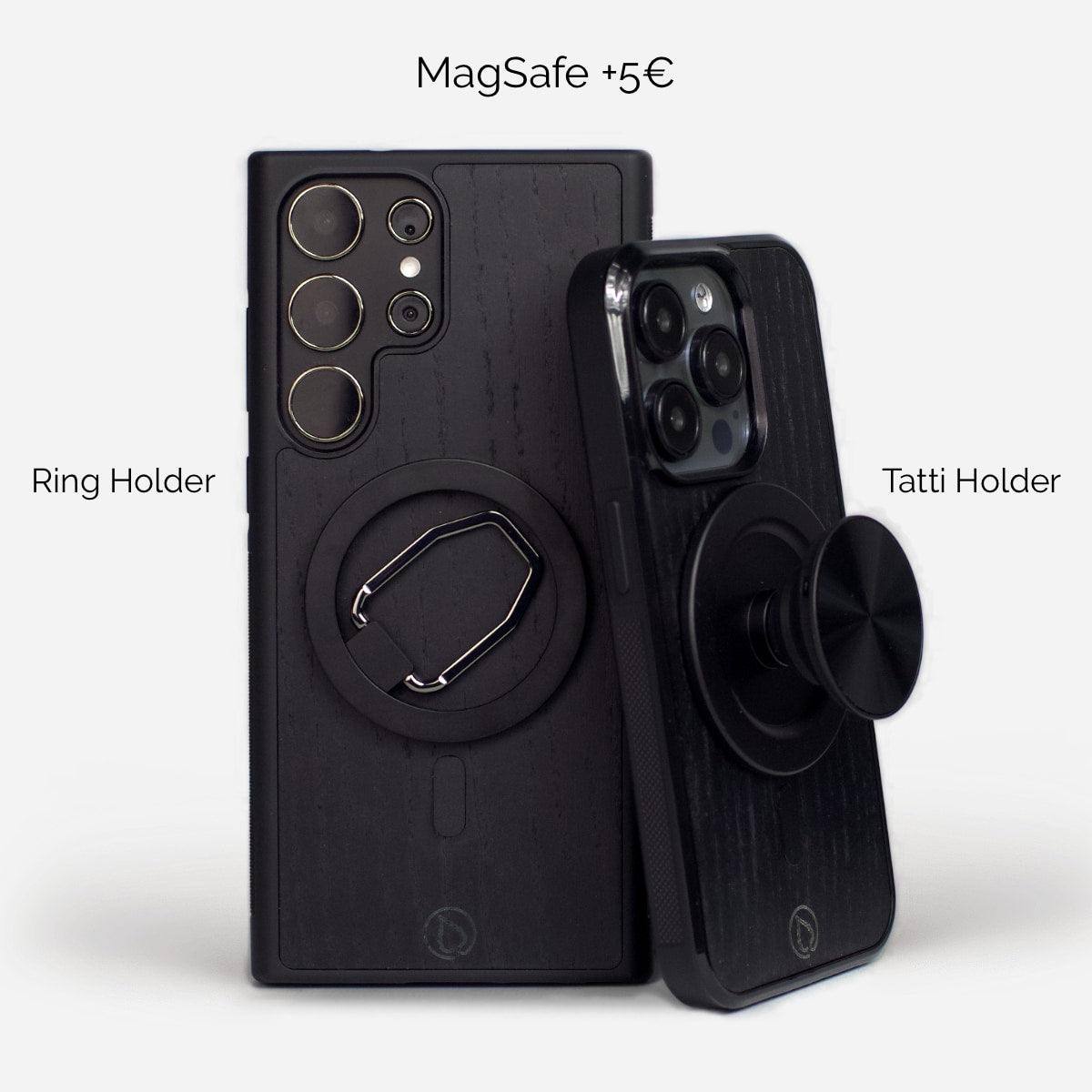 MagSafe kuoret Musta puiset kuoret OnePlus iPhone Samsung Xiaomi Google Pixel Nothing Phone