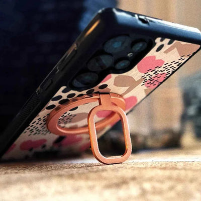 Lastu  Lastu-puhelimen kuoret Samsung Galaxy S26 – oma kuva, MagSafe, kuvioitu puukuori jääsinisellä pohjalla.
