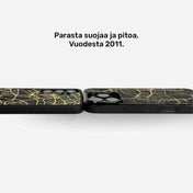 Lastu KARTTA karttakuoret mattamustasta Hiilikoivusta iPhone-puhelimille, puinen puhelimen kuori, kännykän kotelo, MagSafe-kuoret.