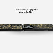 Lastu KARTTA karttakuoret mattamustasta Hiilikoivusta iPhone-puhelimille, puinen puhelimen kuori, kännykän kotelo, MagSafe-kuoret.