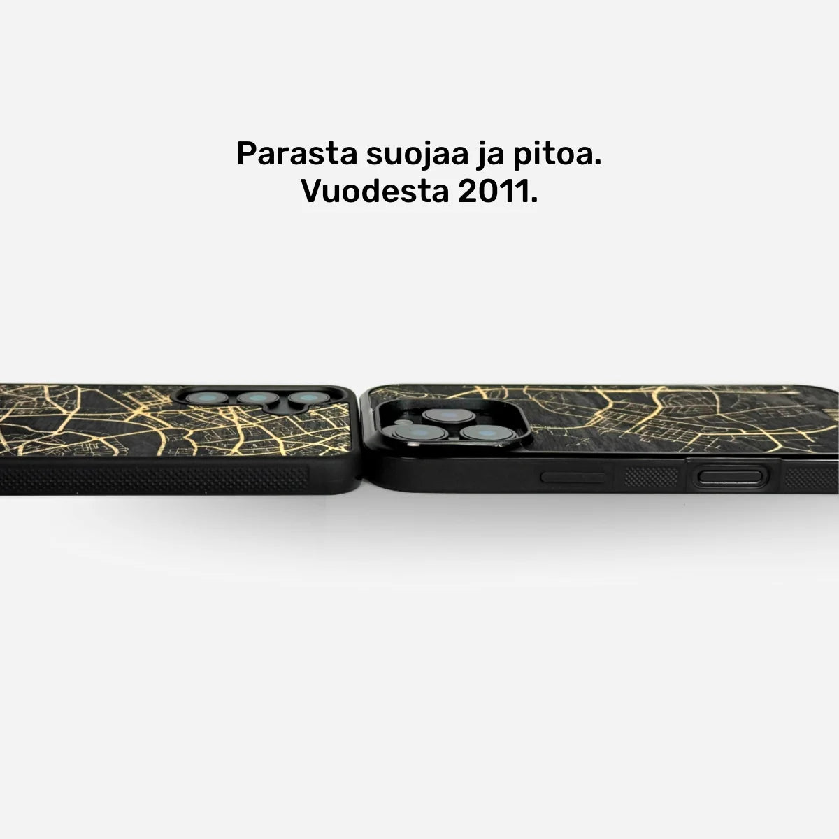 Lastu KARTTA karttakuoret mattamustasta Hiilikoivusta iPhone-puhelimille, puinen puhelimen kuori, kännykän kotelo, MagSafe-kuoret.