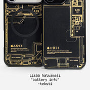 Lastu koivupuinen iPhone kuori laserkaiverruksella, malli iPhone 15, 16 ja 17 Pro versioille