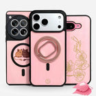 ROSA pinkit vaaleanpunaiset puiset kuoret – MagSafe-yhteensopiva, kaiverrus, Lastu