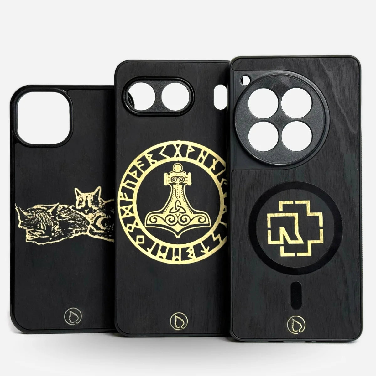 Lastu HIILIKOIVU mattamusta koivu puhelinkuoret MagSafella tai omalla kuvalla, iPhone, Samsung, OnePlus, Pixel kuoret, puhelimen kuoret.