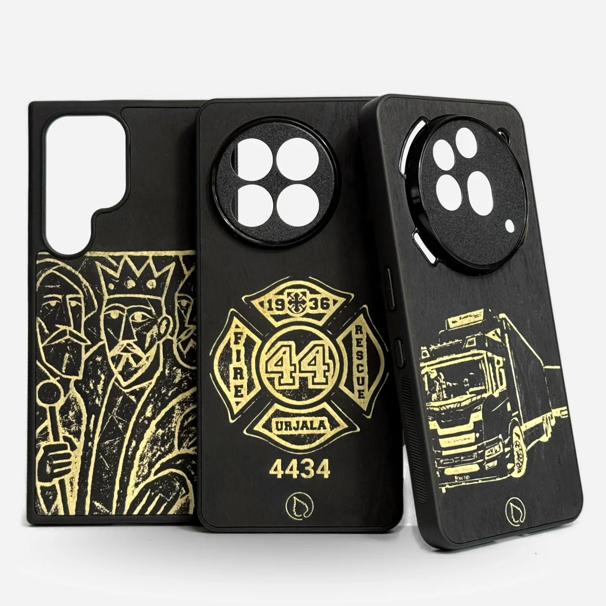 Lastu Hiilikoivu - aidot mattamustat puhelimen kuoret omalla kaiverruksella, puhelinkuoret iPhonelle, Samsungille, OnePlussalle, Pixelille, Nothingille, MagSafe-kuoret, Kuoret luonnossa viihtyville.