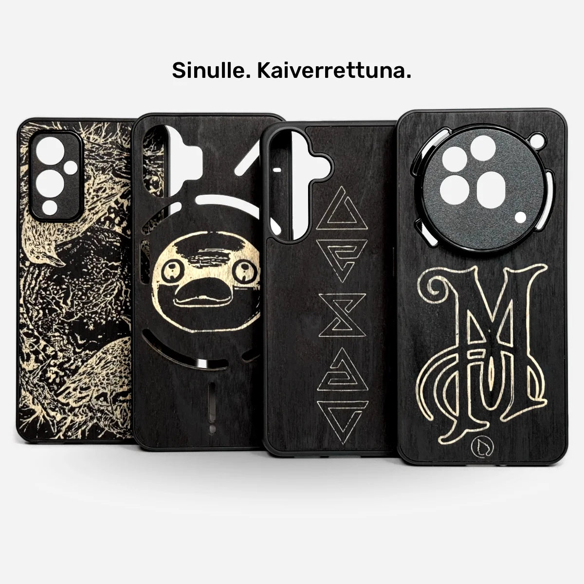 Lastu HIILIKOIVU mustat aidot puhelinkuoret kotimaisesta koivusta, omalla kuvalla ja kaiverruksella, puhelimille iPhone, Samsung, OnePlus, Pixel ja Nothing. Explore Lastu’s Premium Phone Case Collection, iPhone kuoret - Kustomoitavat ja persoonalliset, Lastu kuoret Samsung Galaxy malleille, Suosituimmat Lastun puhelimen kuoret, Lastu kuoret, OnePlus kuoret – Persoonallista ja kestävää, Huawei & Honor, Puhelimen kuoret omalla kuvalla tai logolla, 