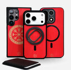 POPPY punaiset puiset puhelimen kuoret kotimaisesta koivusta – kaiverrus, MagSafe-yhteensopiva, Lastu