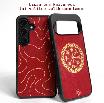 Lastu  Lastu RUSKA: tummanpunaiset koivupuusta valmistetut puhelinkotelot iPhone 17 Pro:lle ja Galaxy S26:lle – reunojen kaiverrus mahdollista