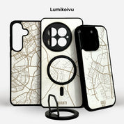 Lastu Karttakuoret valkoisesta koivusta iPhone, Samsung ja OnePlus puhelimiin, puinen puhelimen kuori, Karttakuoret, Xiaomi.