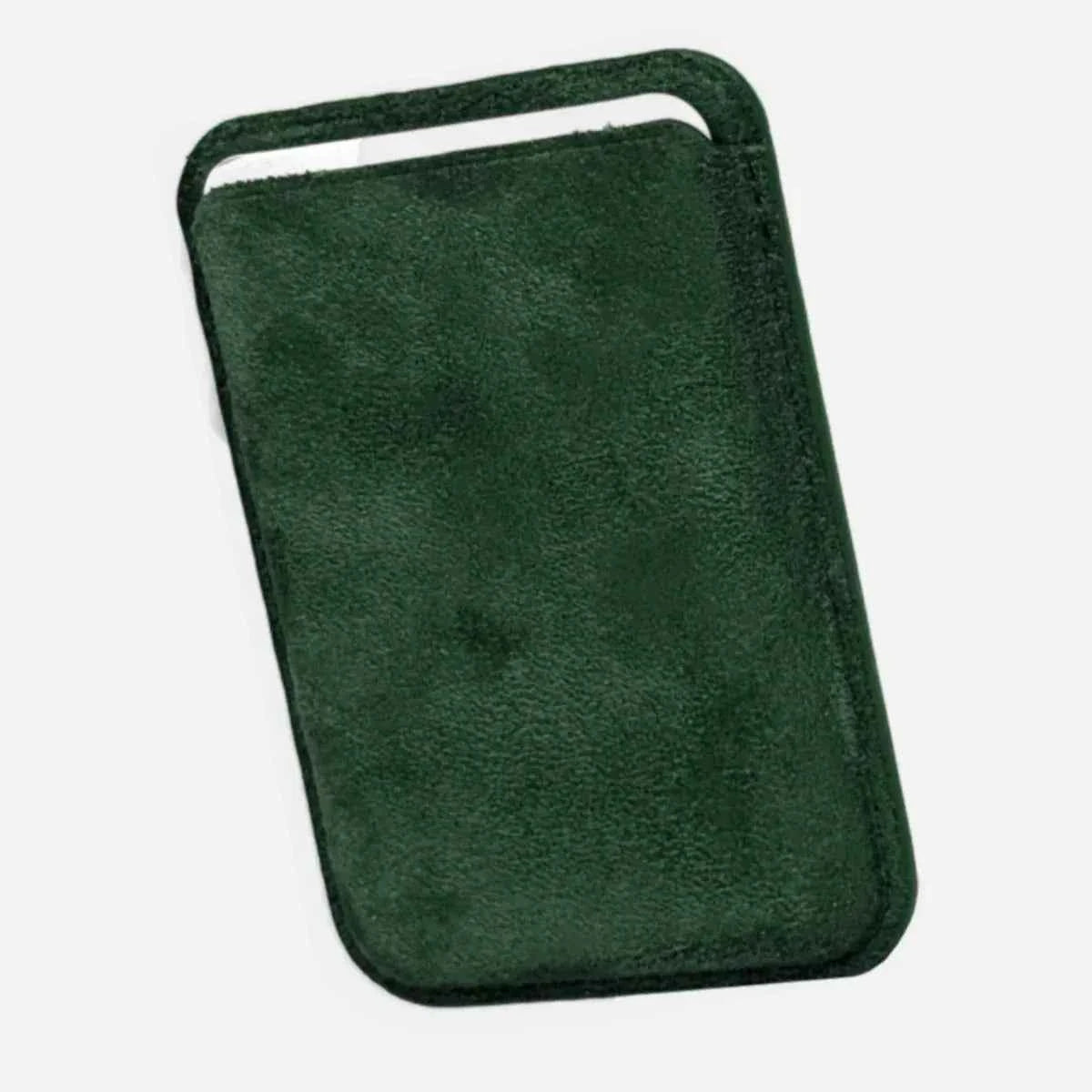 Lastu  Tummanvihreä mokkanahkainen Lastu MagSafe -lisäosa, yhteensopiva iPhone 17 Pro- ja Galaxy S26 -mallien puhelinkoteloiden kanssa