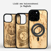 Lastu aidot visakoivuiset MagSafe-puhelimen kuoret iPhone-mallille omalla kaiverruksella