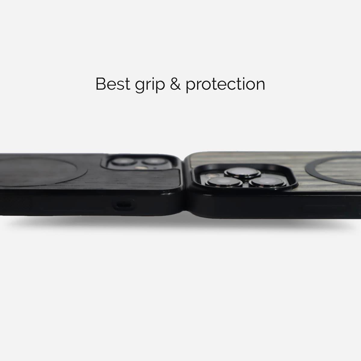 Suojaa iPhoneasi tyylikkäästi aidoilla materiaaleilla - Lastu puhelinkotelot. Valitse kestävä puhelinkotelo, joka yhdistää puuta, nahkaa ja armeijakankaita. Luonnollinen suojakuori MagSafe-tuella ja nostetuilla reunoilla.
