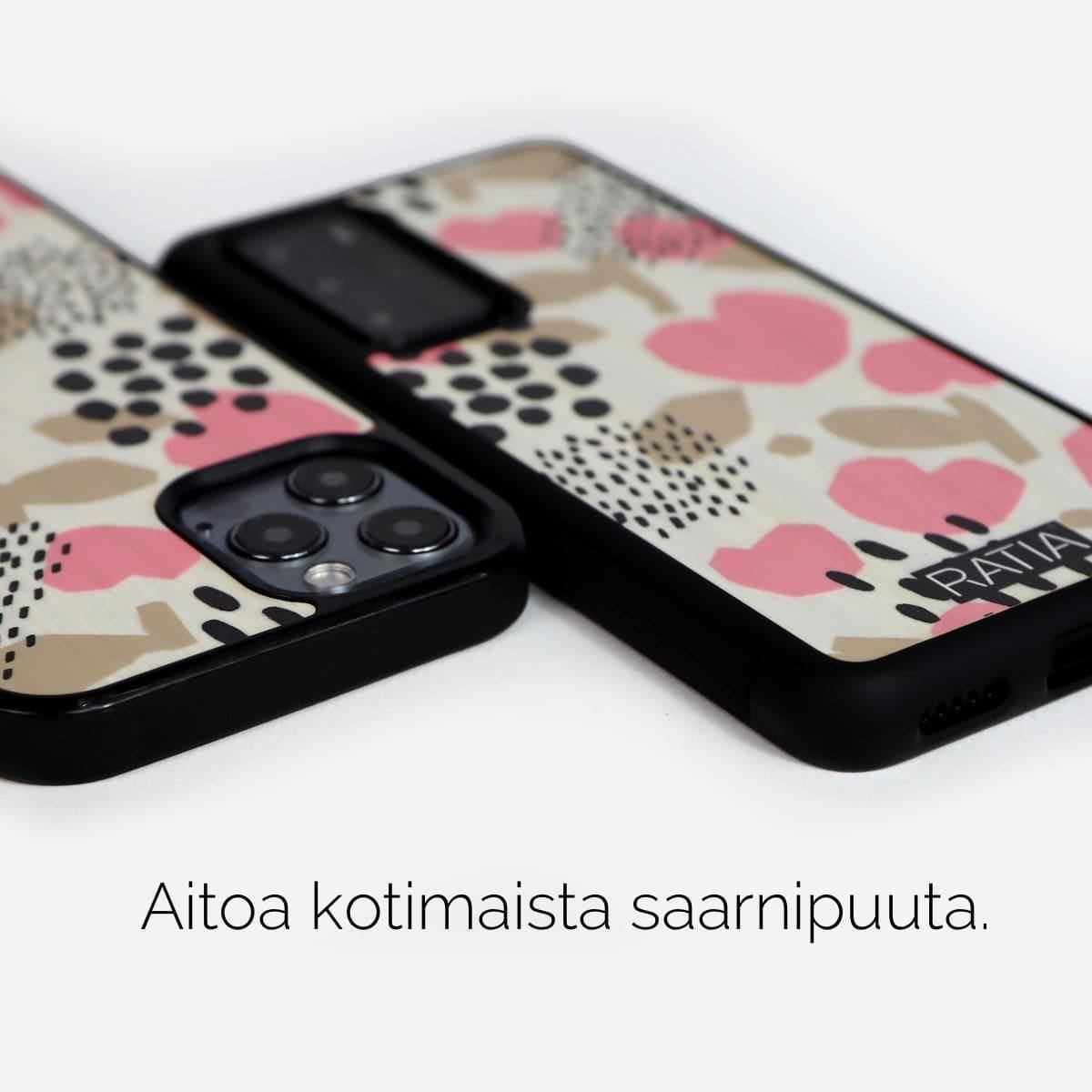 LASTU x RATIA kotimainen saarnipuu kuoret iPhone ja Samsung puhelimille, puhelinkuoret, Lastu kuoret, iPhone kuoret, Samsung kuoret.