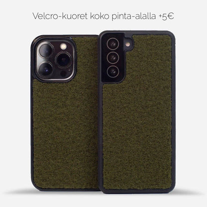 Puhelimen kuoret, Lastu kuoret, MagSafe kuoret, Kuoret omalla kuvalla, kotelot, suojakuoret - Vihreä sotilaallinen velcro-puhelinkotelo iPhonelle ja Samsungille, Lastu Military Collection